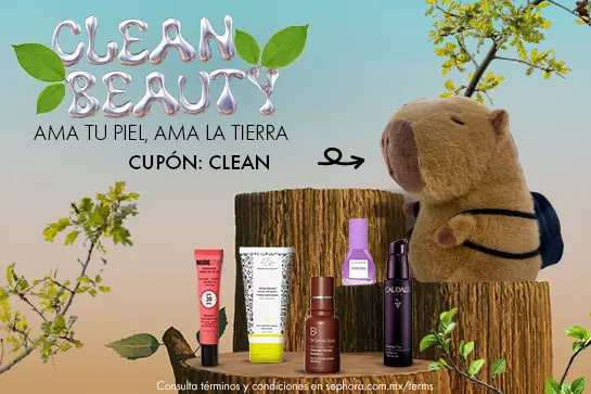 Ama tu piel, ama la tierra. Descubre nuestras marcas clean y llévate un regalo en compras de $500 MXN